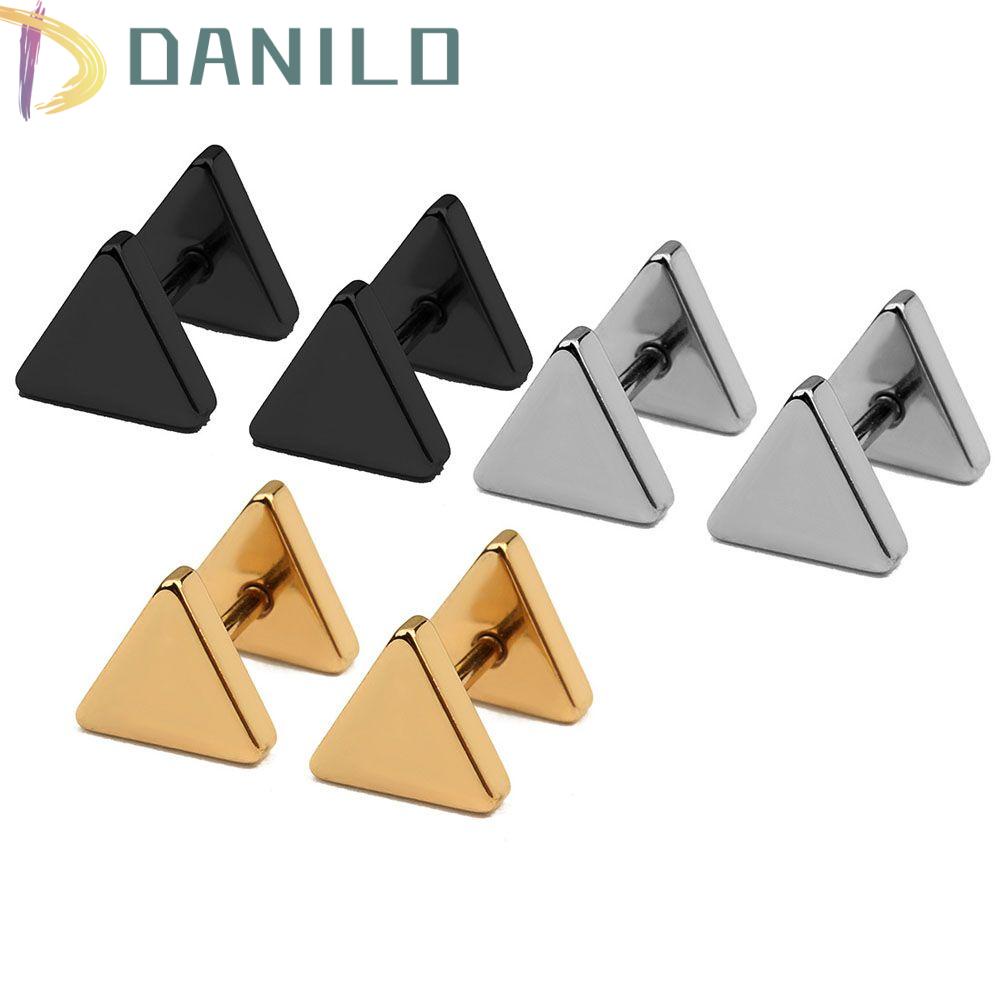 Khuyên Tai Hình Học Bằng Thép Không Gỉ Phong Cách Hiphop Punk