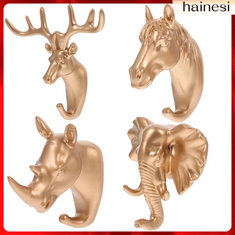 Set 4 Móc Treo Khăn Tắm Gắn Tường Hình Đầu Hươu Nghệ Thuật Cá Nhân