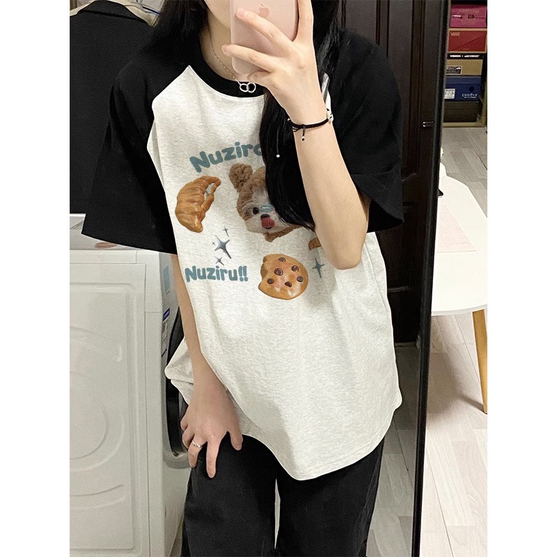 NRVP Áo Thun 100% Cotton Tay NgắN In Hoạ TiếT ĐộC ĐáO Phong CáCh HàN QuốC 2023