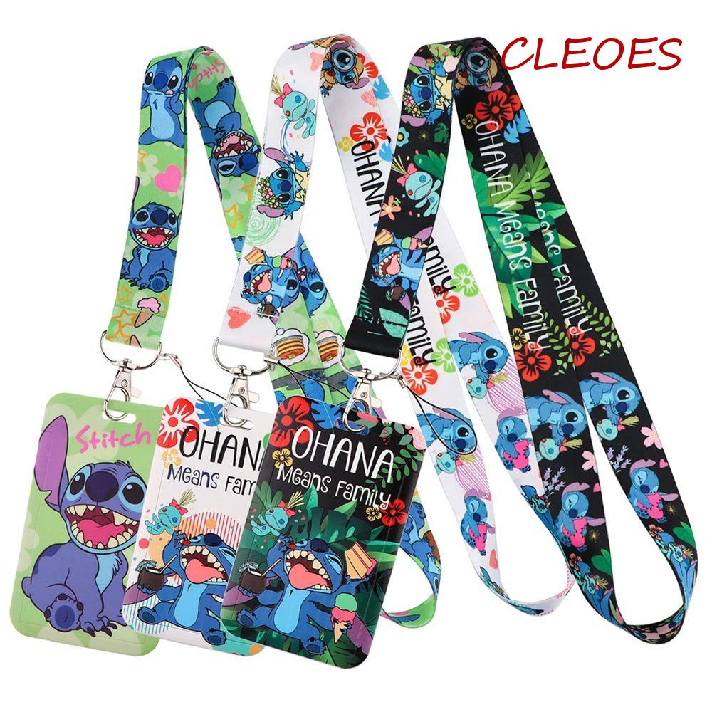 Dây Đeo Thẻ ID / Chìa Khóa Họa Tiết Người Ngoài Hành Tinh Stitch Màu Xanh Dương Giá Đỡ