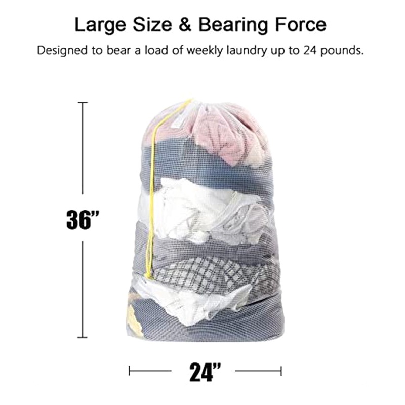 Set 5 Túi Lưới Giặt Đồ Có Dây Đeo Vai Kích Thước 60cmx90cm