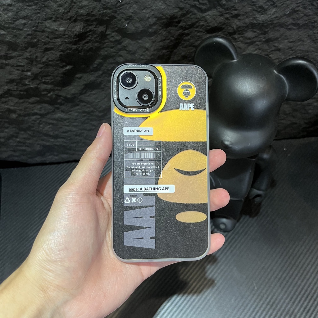 Ốp Điện Thoại In Logo Bape Màu gradient Chống Sốc Chống Rơi Cho iphone 14 11 13 12 X XS Pro Max xr Mini xr 7 8 plus