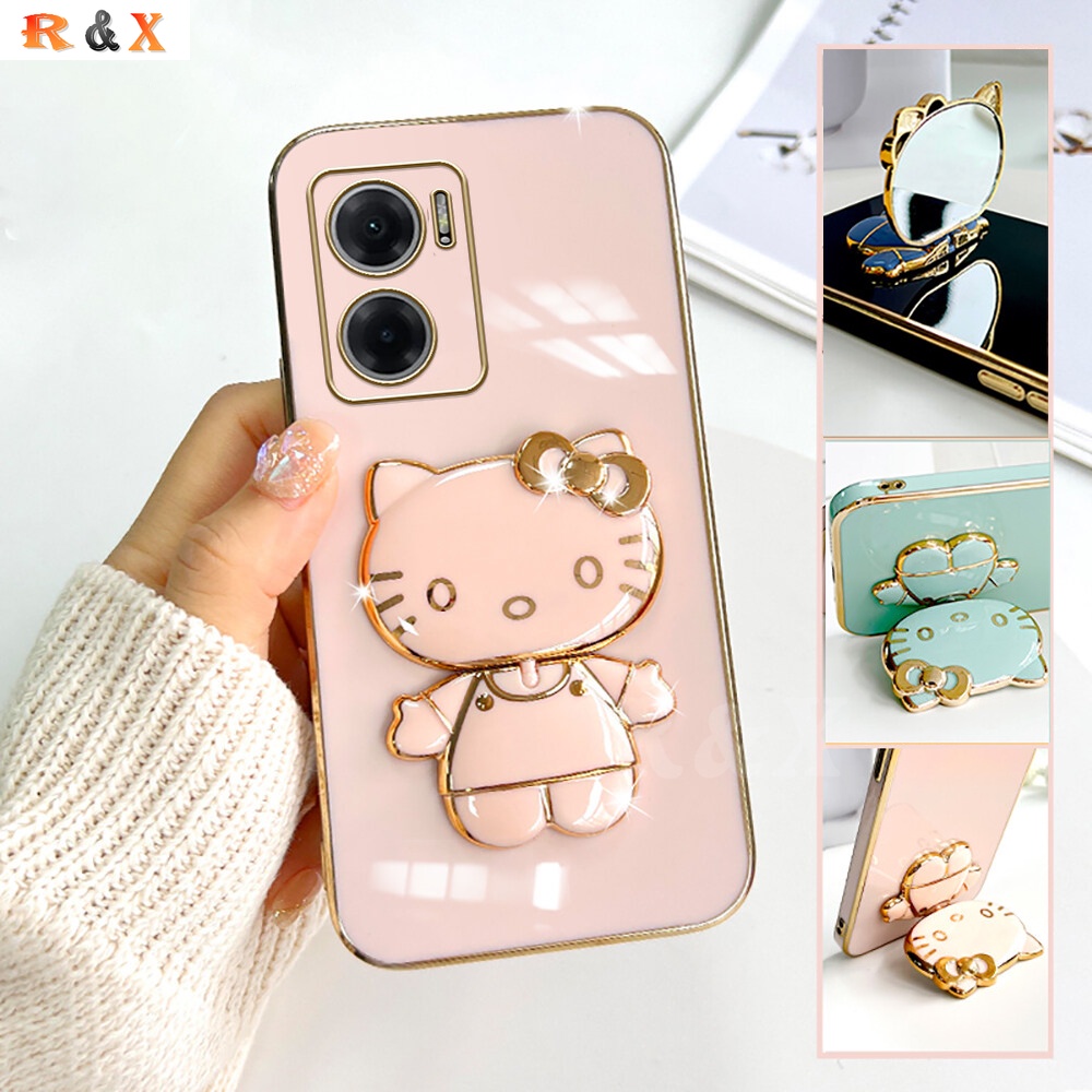 Ốp Điện Thoại Kèm Gương Cho Vivo Y16 Y02 Y01 Y02s Y35 Y15s Y15A Y22 Y21A Y33T Y33S Y12S Y20 Y20i Y11 Y12 Y15 Y17 Y19 Y91C X