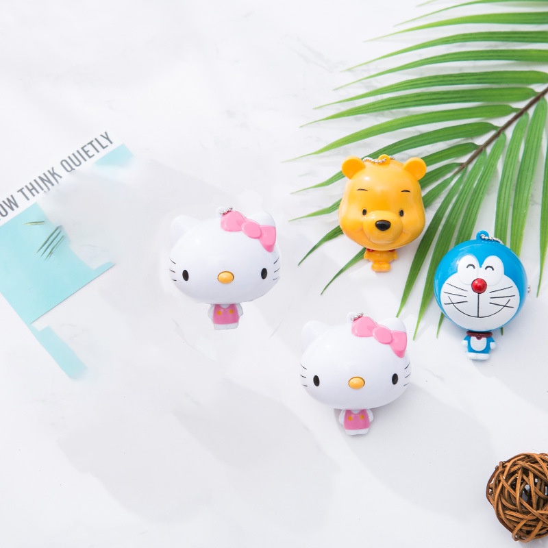 1 Thước Dây Móc Khóa Hình Gấu Hoạt Hình Mini Dễ Thương