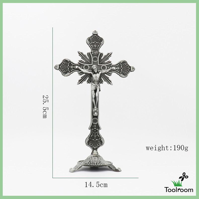 Cây Thánh Giá Kim Loại 10 Inches Để Bàn Trang Trí Nhà Cửa