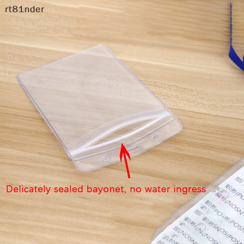 Rt Set 10 Túi Đựng Thẻ ID / Thẻ ID Đeo Trước Ngực Mềm Bóng Trong Suốt Chống Nước Chống Trộm Bền Bỉ