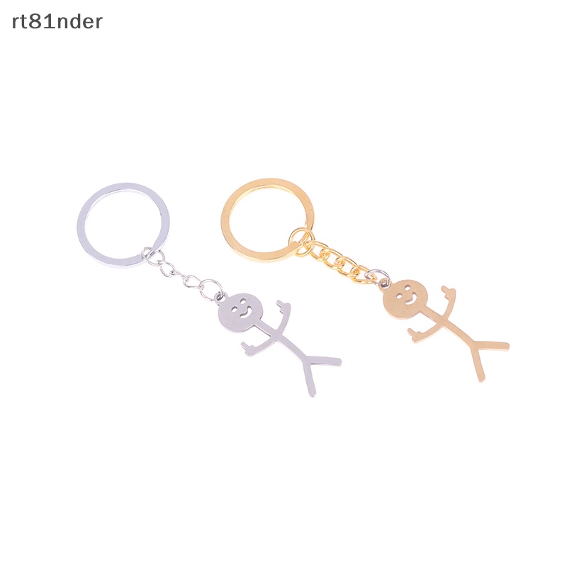 Rt Móc Khóa Hình Người Nhỏ Bằng Thép Không Gỉ Mặt Dây Chuyền Graffiti Vui Nhộn n