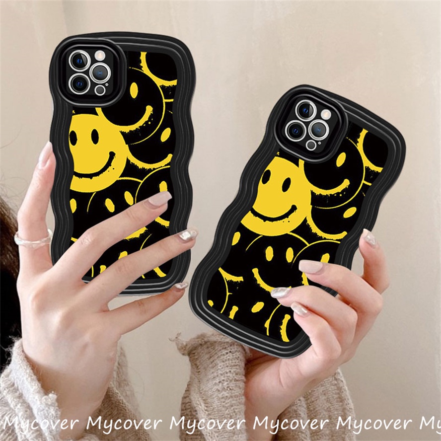Ốp Điện Thoại Silicon Mềm Họa Tiết Mặt Cười Graffiti Cho iPhone 14 13 12 11 Pro Max X XR Xs Max 6 7 8 Plus