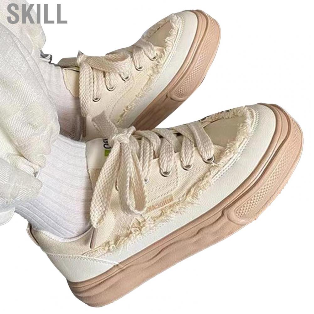 Skill Canvas Shoes  Antislip Soles Low Top Easy To Match Women Sneakers Casual for Daily Wear