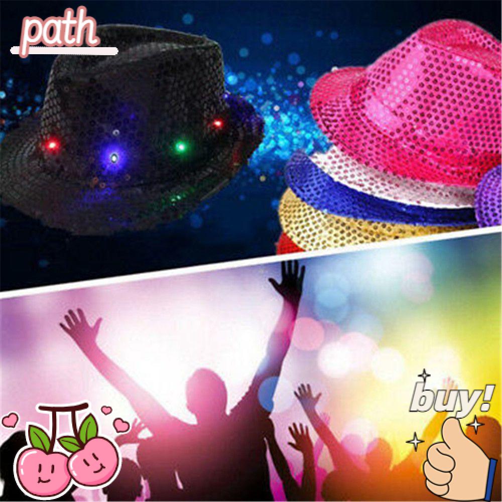 Mũ Fedora Đính Đèn Led Phát Sáng Dành Cho Biểu Diễn Nhảy Nhạc Jazz