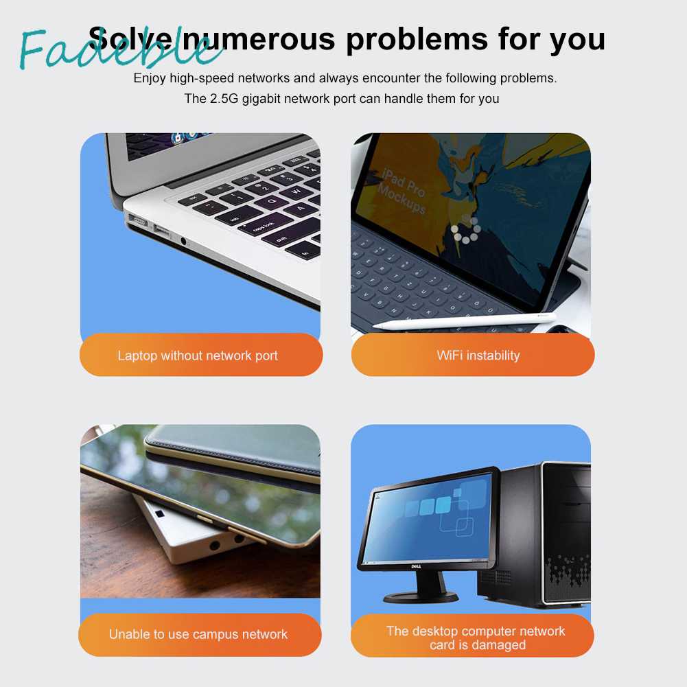Thẻ Mạng 2.5G 2500Mbps Chuyển Đổi Từ Type-C / USB3.0 Sang RJ45