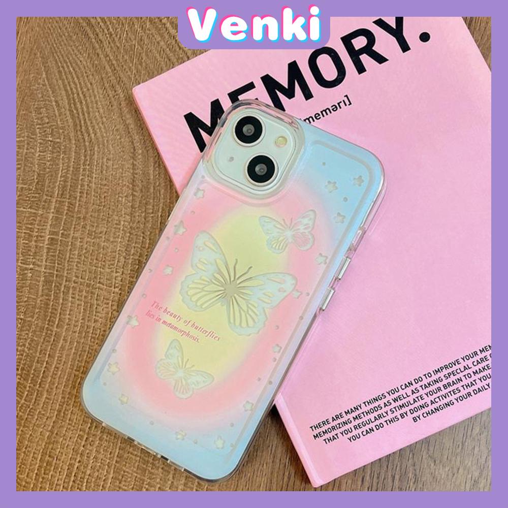 VENKI - Dành cho iPhone 11 Ốp lưng iPhone Clear Big Hole Space Case TPU Soft Case Bảo vệ chống sốc Camera Ngôi sao bướm dễ thương Tương thích với iPhone 14 13 Pro max 12 Pro Max xr xs 7 8