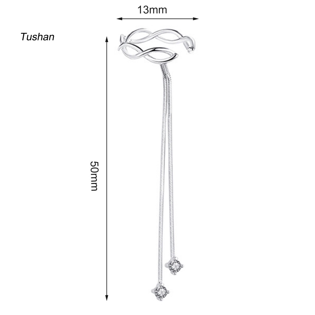 1 Bông Tai Dạng Kẹp Xoắn Đính Đá Cho Nữ