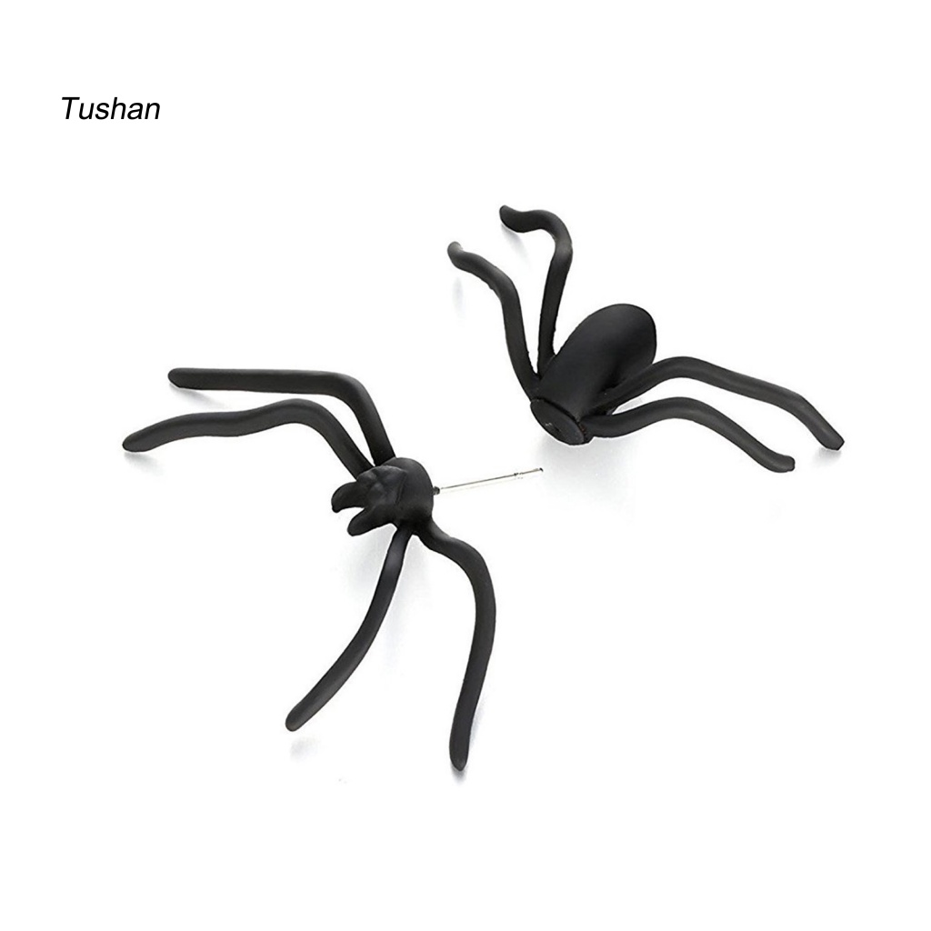 1 Khuyên Tai Hình Nhện 3D Màu Đen Cá Tính