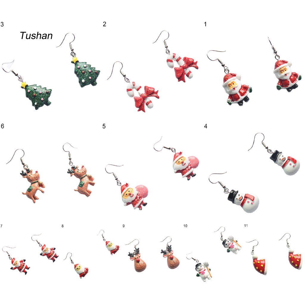 1 Cặp Bông Tai Móc Treo Hình Ông Già Noel Hoạt Hình Dễ Thương Cho Nữ