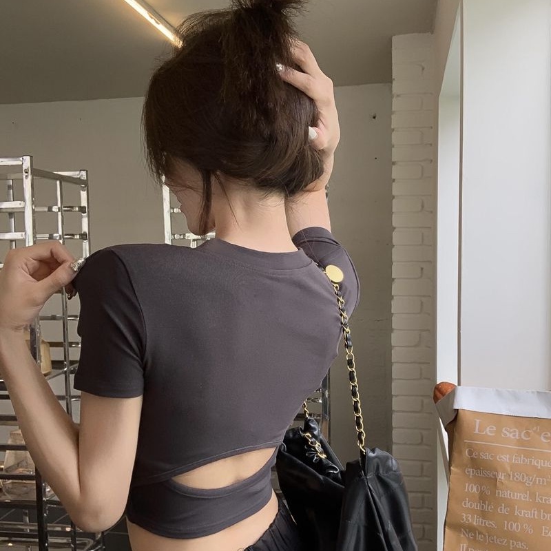 COZOK Áo Thun Croptop Tay Ngắn Dáng Ôm Thời Trang Quyến Rũ Cho Nữ