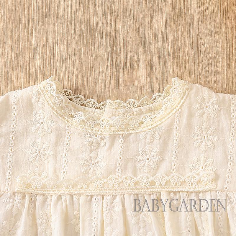 Áo Liền Quần Ngắn Tay Thêu Hoa Mùa Hè Cho Bé Gái 0-12 Tháng Tuổi