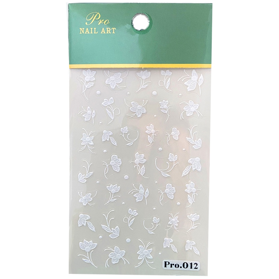 Miếng Dán Trang Trí Móng Tay 5D Tự Dính Họa Tiết Hoa Mẫu Đơn / Hoa Cúc Xinh Xắn