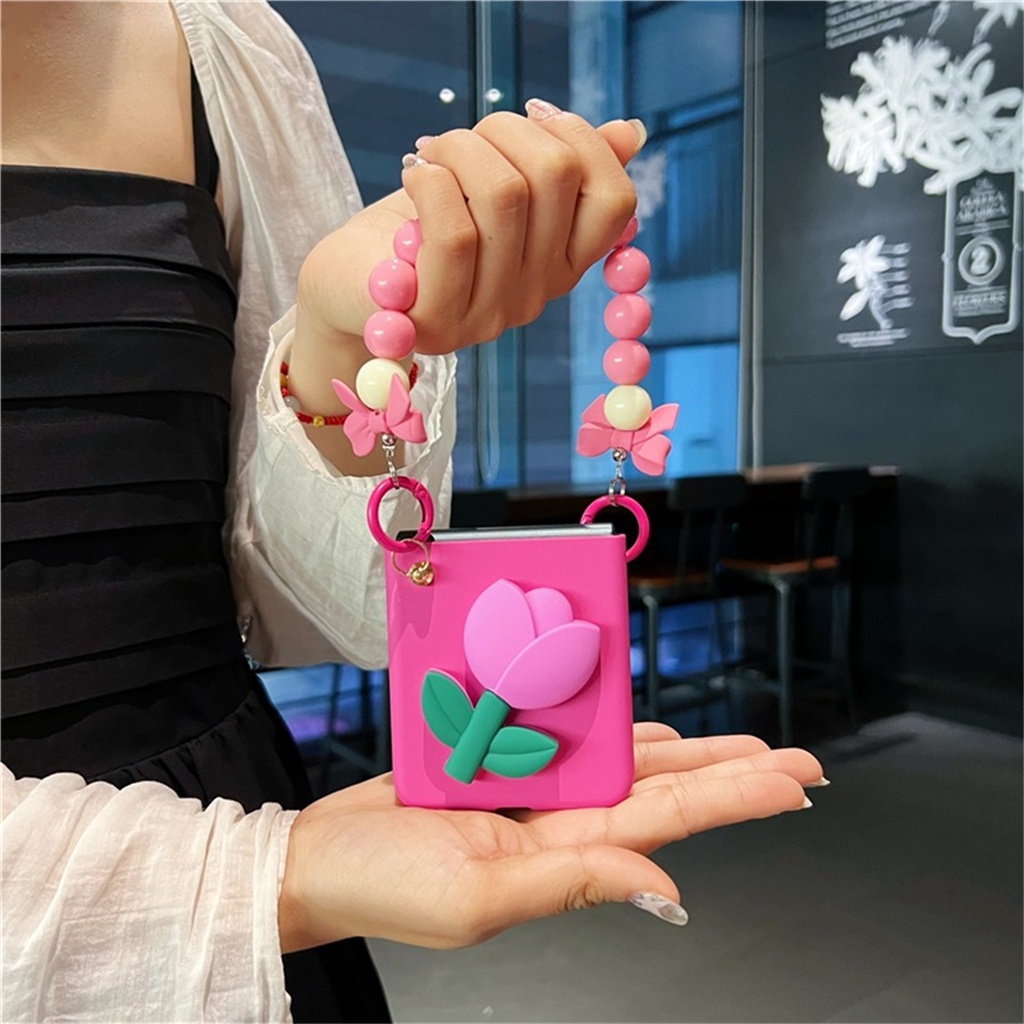 Ốp Điện Thoại Hình Hoa Tulip 3D Dễ Thương Cho Galaxy Z Flip4 5G Flip4 Z Flip3 Zflip3 Zflip4 Flip3