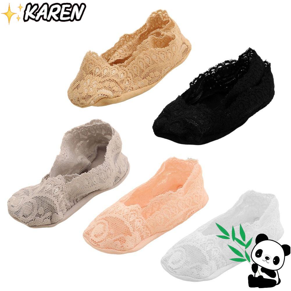 Vớ Thuyền Vải Cotton Phối Ren Thoáng Khí Thời Trang Mùa Hè Năng Động