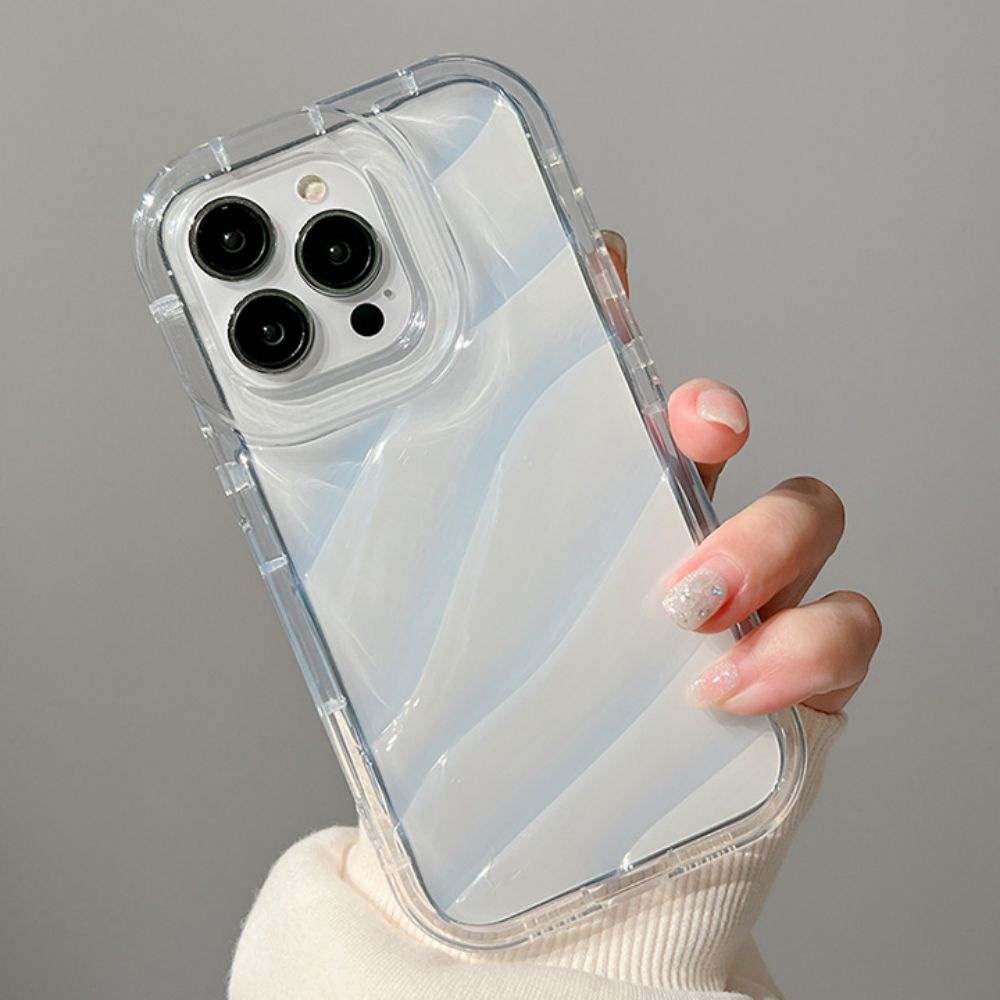 Ốp Điện Thoại TPU Mềm Chống Sốc Họa Tiết Gợn Sóng Nước Màu Pha Lê Cho IPhone 11 14 13 12 Pro Max XR XS Max 7 8 Plus SE