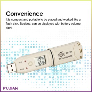 Benetech Gm1365 Humidity Temperature Data Logger Meter Lcd Digital Auto Usb Flash Disk Pen Type Recorder Thermometer [B/10]