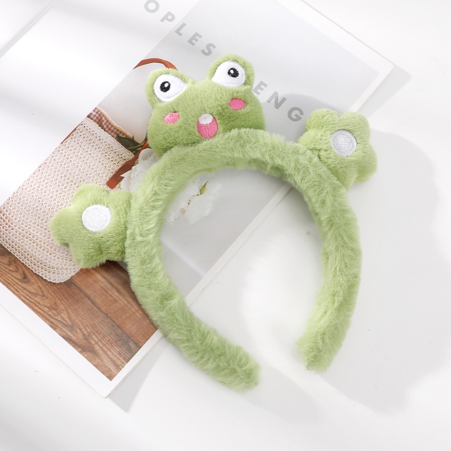 Băng Đô Cài Tóc Hình Ếch Hoạt Hình Nhồi Bông Dễ Thương Cho Bé Gái Rửa Mặt