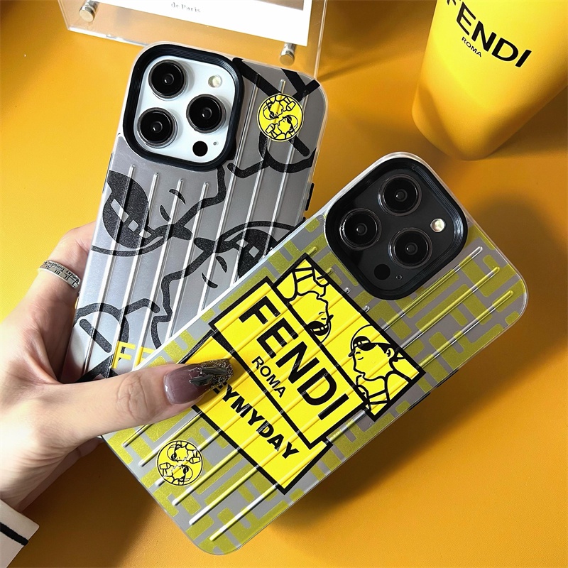 Ốp Điện Thoại TPU Mềm Trong Suốt Chống Sốc Mạ Điện Họa Tiết FENDI Cho iphone 14 13 12 11 Pro Max