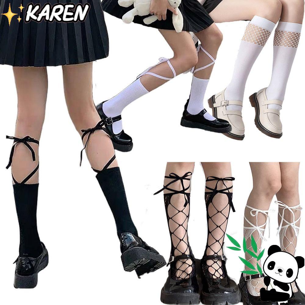 Tất Lưới Đan Chéo Giữ Ấm Chân Phong Cách Lolita Cho Nữ