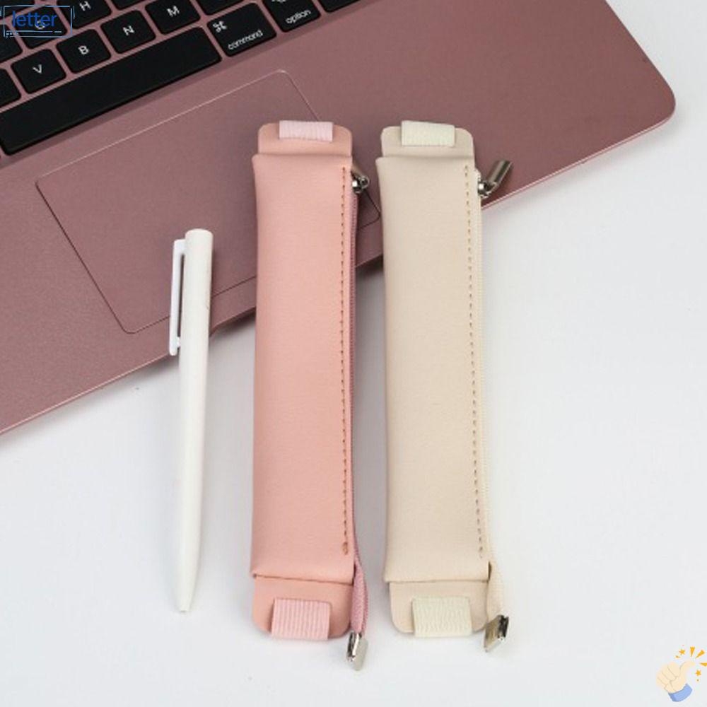 Túi Đựng Bút Bằng Da Pu Thiết Kế Nhỏ Gọn Tiện Dụng Giá Đỡ