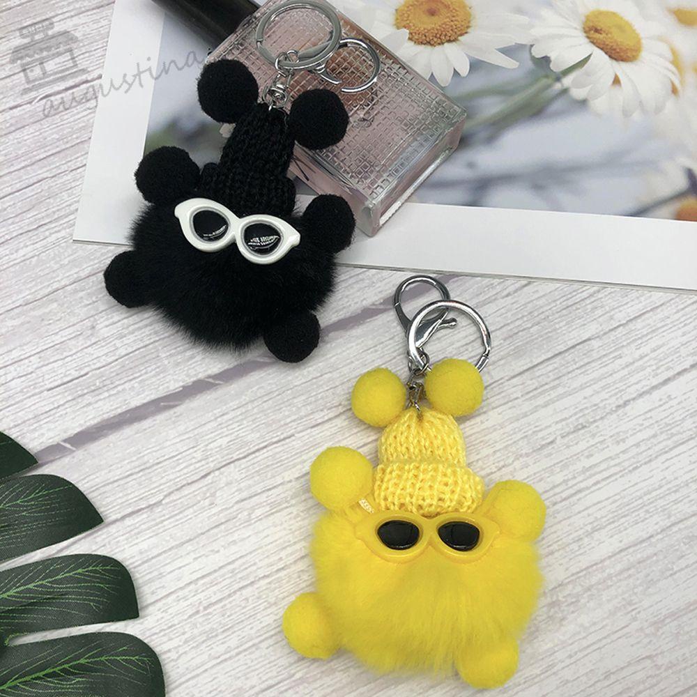 Móc Khóa Hình Thỏ Bông Đeo Kính Mát Dễ Thương