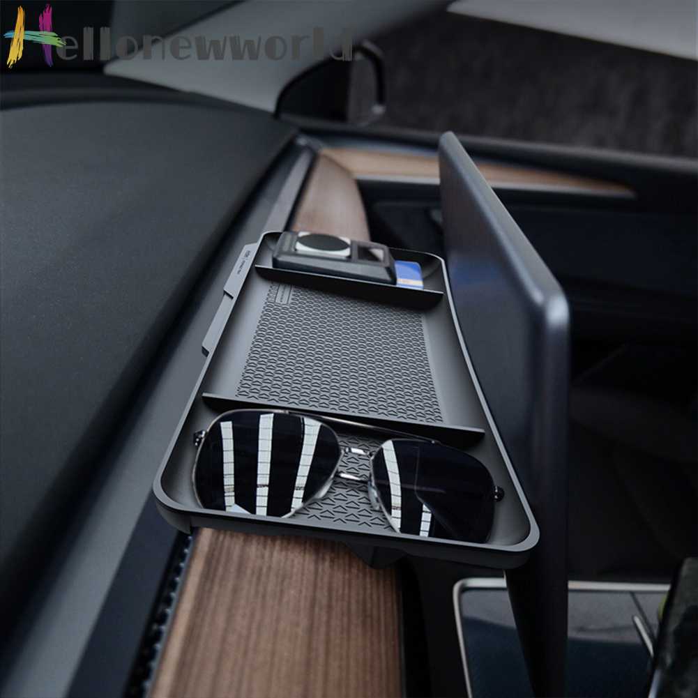 Hộp Đựng Đồ Dùng Màu Đen Bằng TPU Chống Trượt Tiện Dụng Cho Tesla Model 3 Y