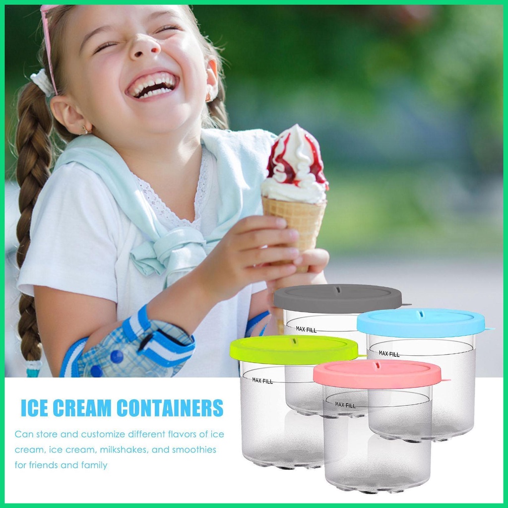 Hộp Đựng Kem Tráng Miệng Có Nắp Đậy An Toàn Tiện Dụng Cho Nhà Bếp