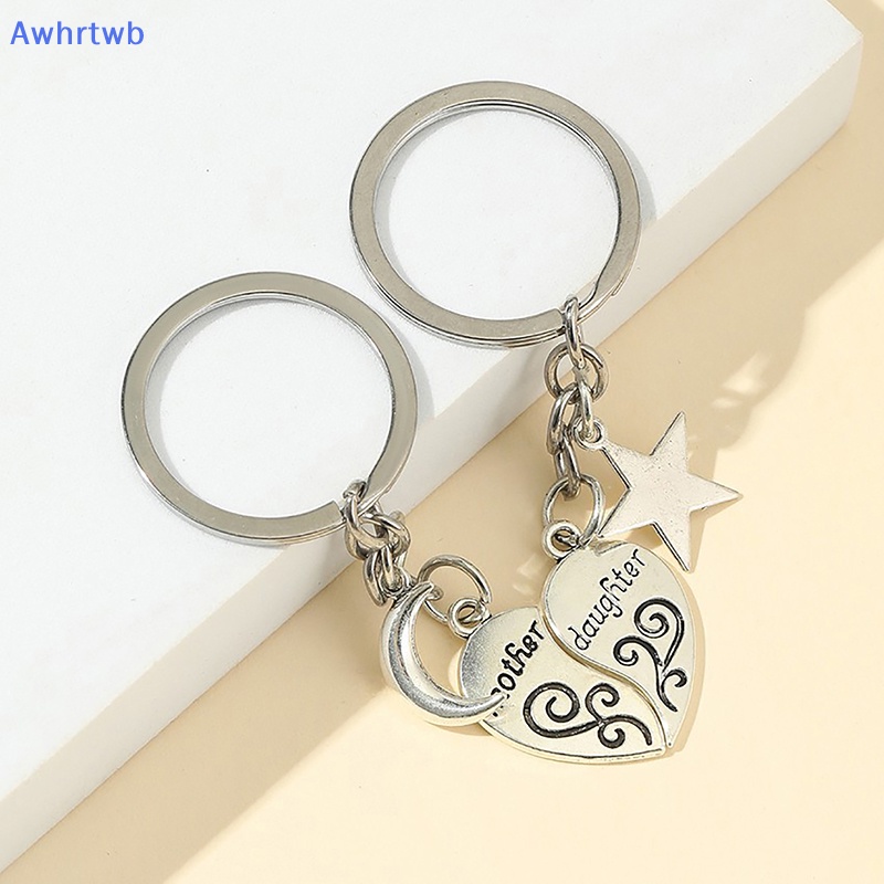 1 Cặp Móc Khóa Tình Bạn Hình Trăng Sao Trái Tim Bằng Hợp Kim Mới