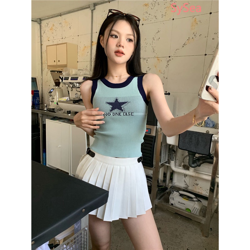 Áo Hai Dây Họa Tiết Ngôi Sao Quyến Rũ Thời Trang Mùa Hè Cho Nữ