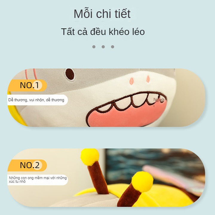 Thú Nhồi Bông Q Hình Cá Mập / Ong / Ong / Ong Xinh Xắn Cho Bé