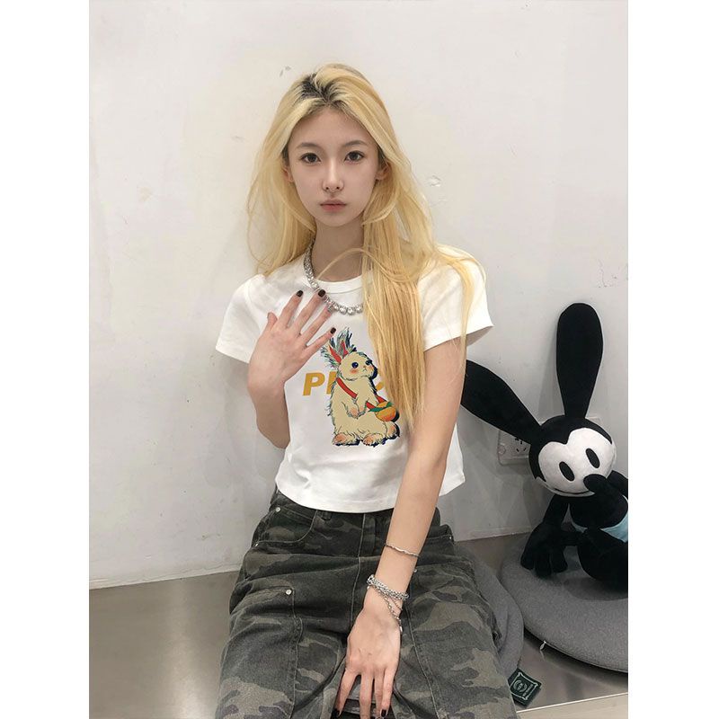 Áo baby tee Thun croptop nữ Ngắn Tay Trễ Vai Phong Cách Âu Mỹ Thời Trang Mùa Hè Cho Nữ