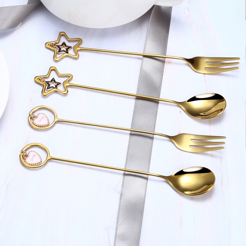 Muỗng Cà Phê Bằng Thép Không Gỉ Hình Ngôi Sao Năm Cánh Sáng Tạo