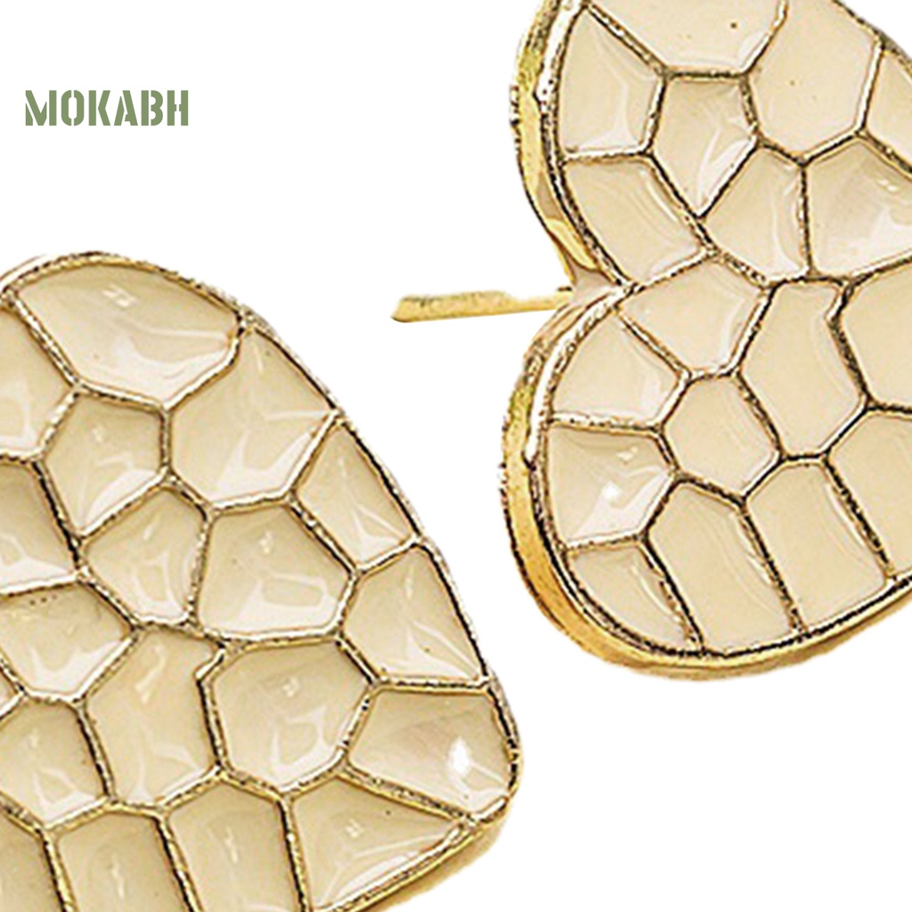 1 Đôi Bông Tai Hình Trái Tim Tráng Men Dành Cho Nữ