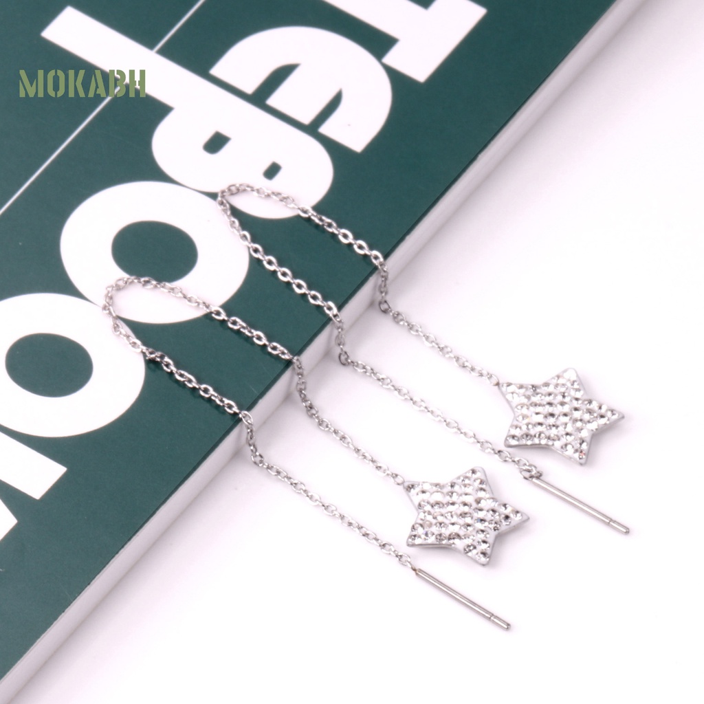 1 Đôi Bông Tai Tua Rua Dáng Dài Hình Ngôi Sao Năm Cánh Phong Cách Âu Mỹ Thời Trang Cao Cấp