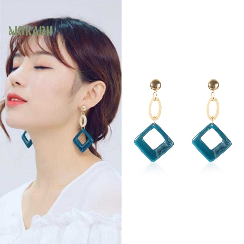 Bông Tai Hình Thoi Tròn Phong Cách Vintage Dành Cho Nữ