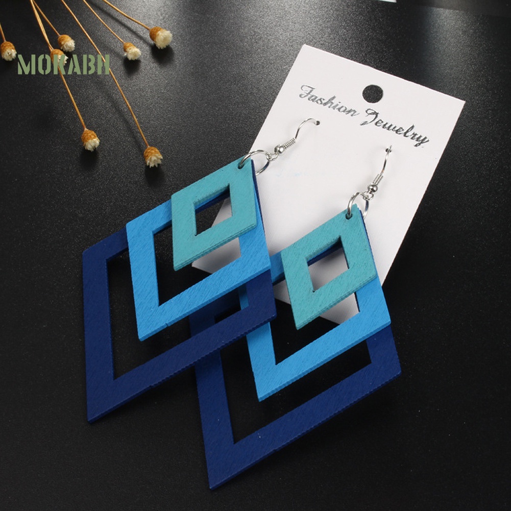 Bông Tai Nhiều Lớp Bằng Gỗ Phong Cách Cổ Điển Thời Trang Cho Nữ