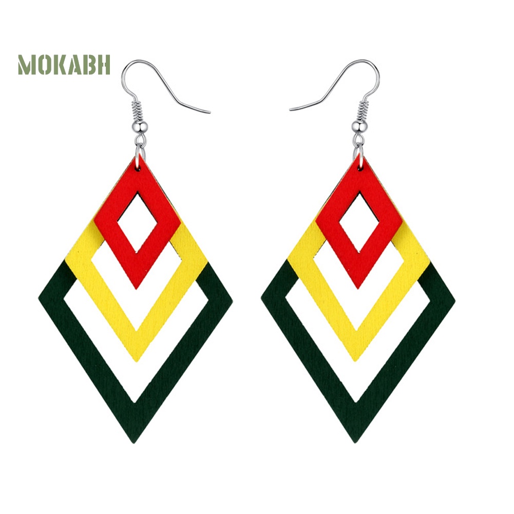 Bông Tai Nhiều Lớp Bằng Gỗ Phong Cách Cổ Điển Thời Trang Cho Nữ