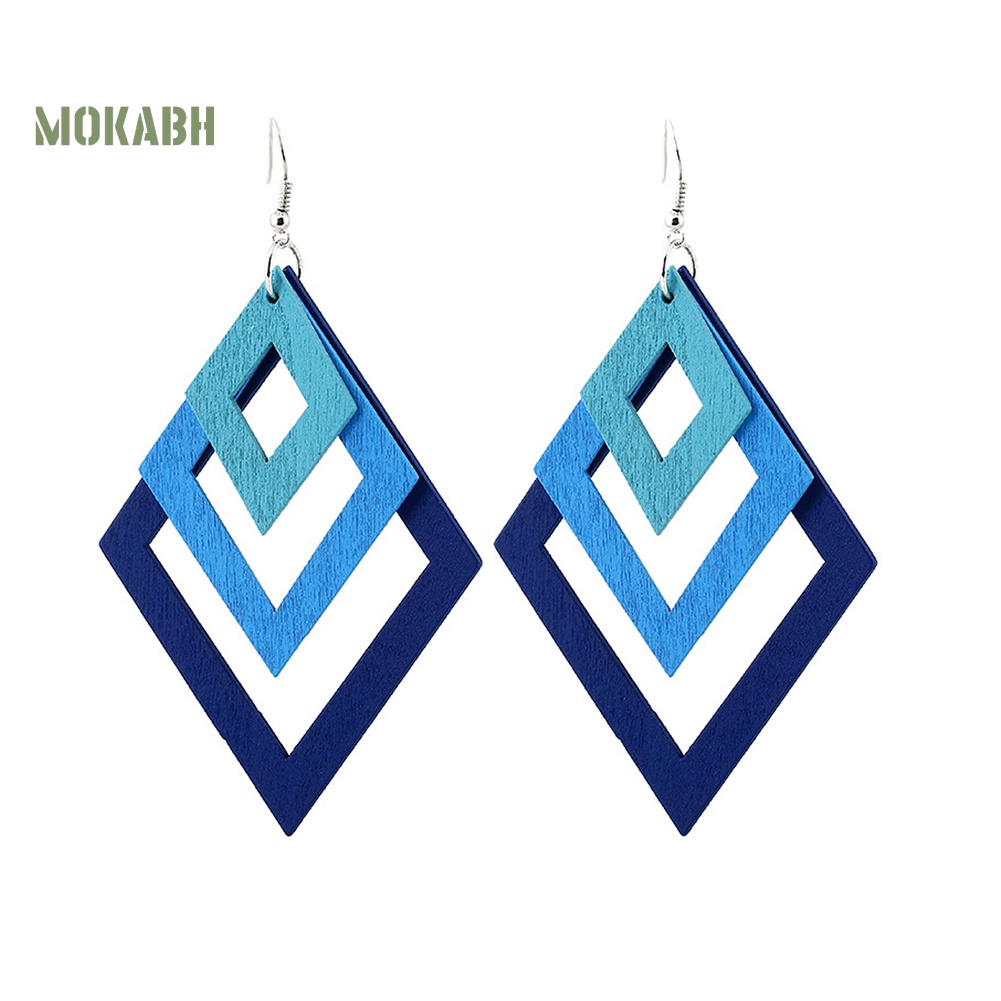 Bông Tai Nhiều Lớp Bằng Gỗ Phong Cách Cổ Điển Thời Trang Cho Nữ