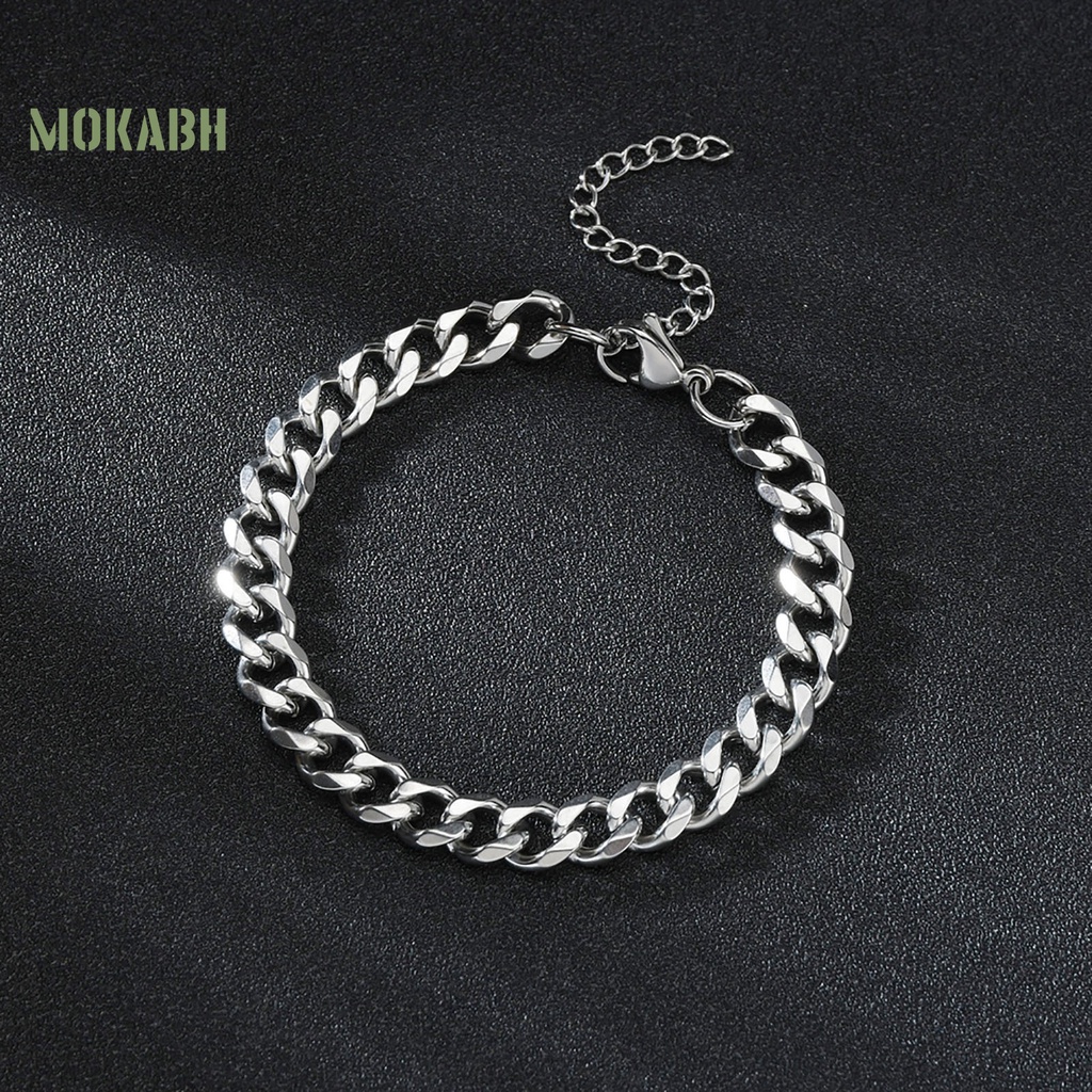 Vòng Tay Chuỗi Xích Bằng Thép Không Gỉ Mạ Phong Cách Hip Hop Thời Trang Cho Nam