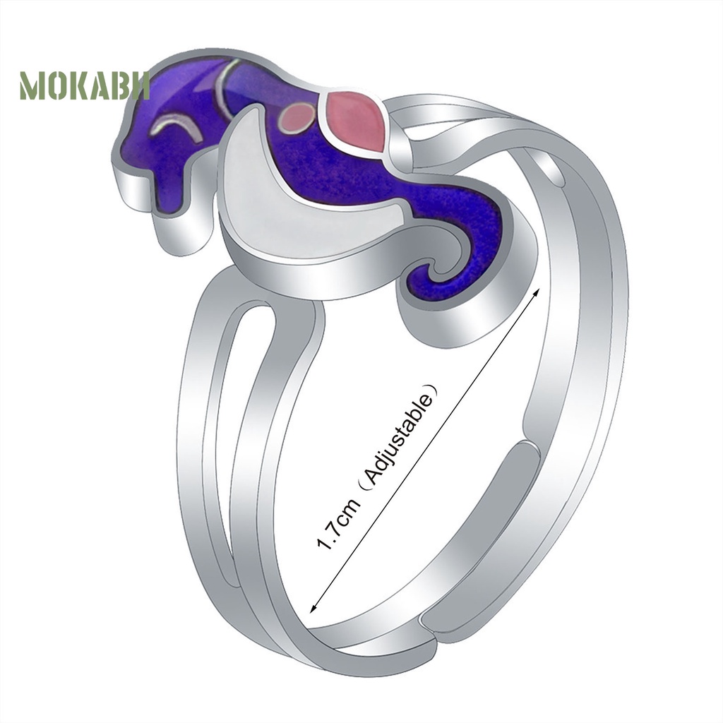 Nhẫn Hình Cá Ngựa Thay Đổi Màu Sắc Theo Tâm Trạng Thời Trang Cho Nữ