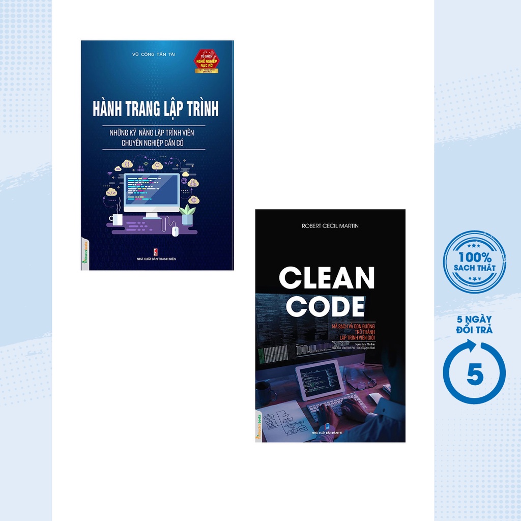Sách - Combo Hành Trang Lập Trình + Clean Code - Mã Sạch Và Con Đường Trở Thành Lập Trình Viên Giỏi (Bộ 2 Cuốn) -TTT