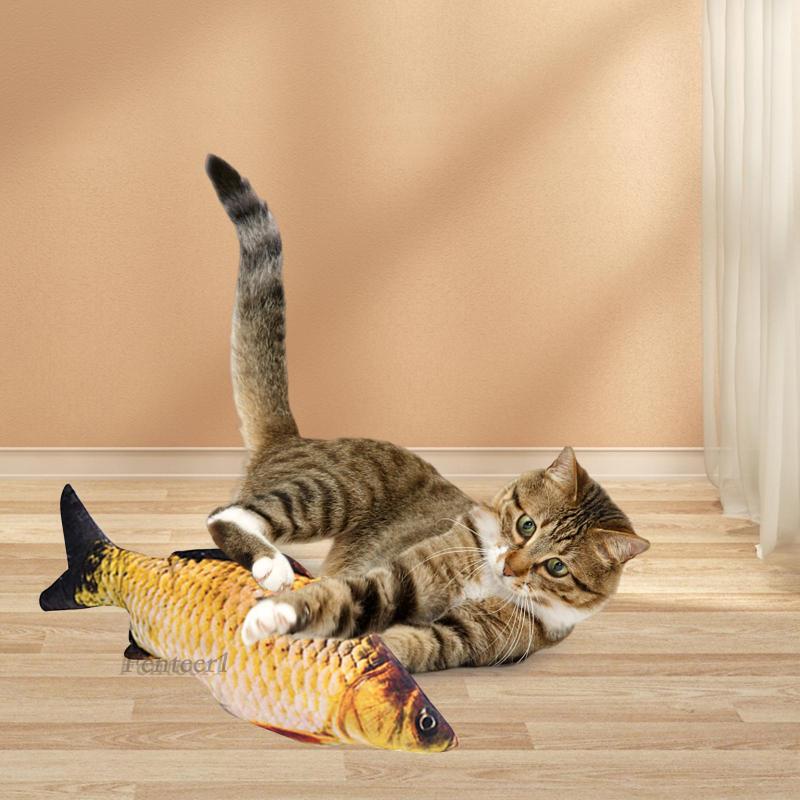 [Fenteer1] Cá Nhồi Bông Đồ Chơi Cho Mèo 18cm