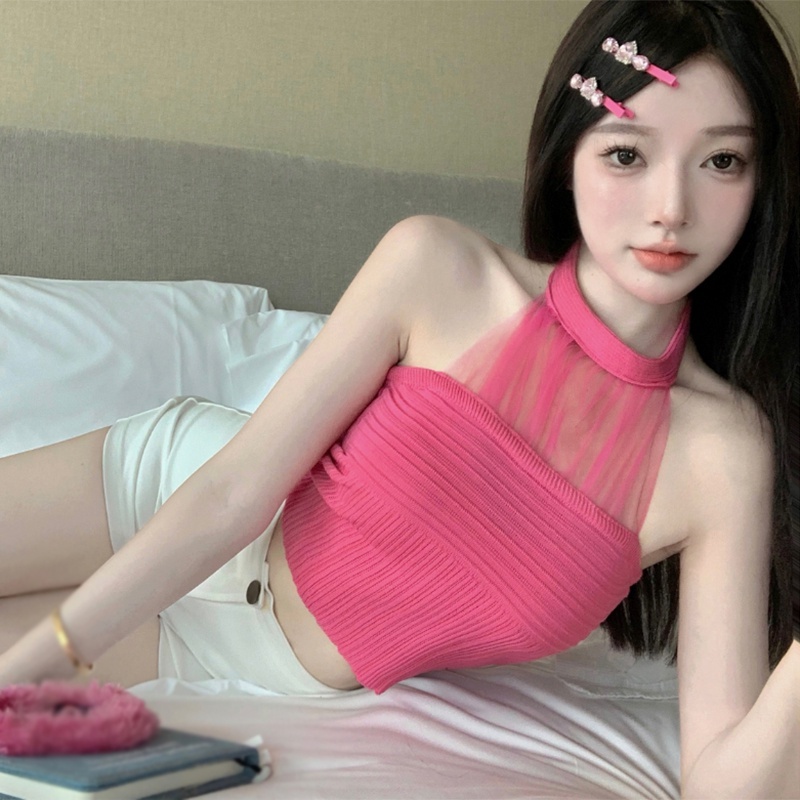 Áo Dệt Kim Hai Dây Hở Lưng Dáng Ôm Thời Trang Quyến Rũ Cho Nữ