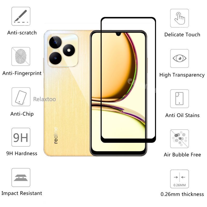Kính Cường Lực 2 Trong 1 hd Bảo Vệ Toàn Màn Hình Cho realme c53 c51 c 53 51 nfc realmec53 realmec51 5g 4g
